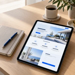 Tablet z responsywną stroną internetową