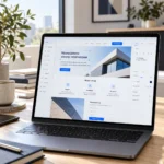 Edytor strony internetowej na ekranie laptopa